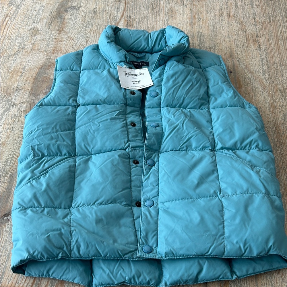 Lands' End Kids Blue Puffer Vest